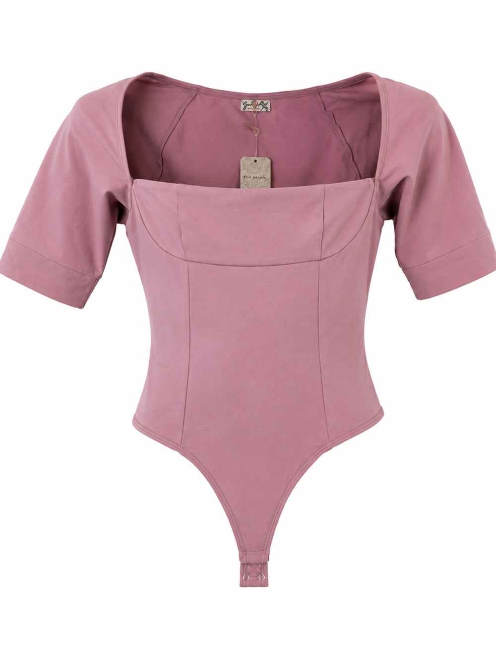 NWT FREE PEOPLE PURPLE SHORT SLEEVE CUT OUT BODYSUIT